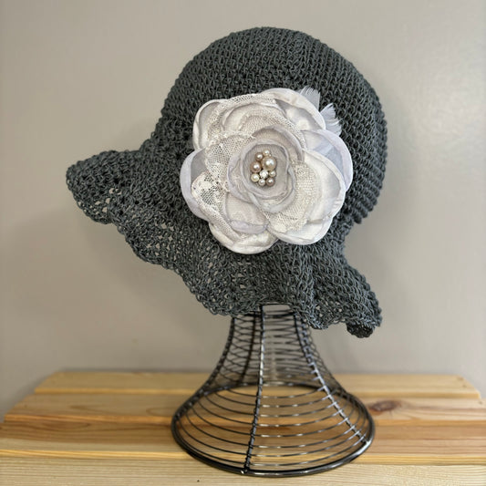 Premium Handmade Sun Hat | Adult Size | Detachable Faux Flower  |  Ready To Ship