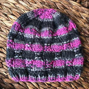 KNIT Pattern for Checkerboard Beanie or Messy Bun | Knit Hat Pattern | Hat Knitting Pattern | DIY Written Knit Instructions