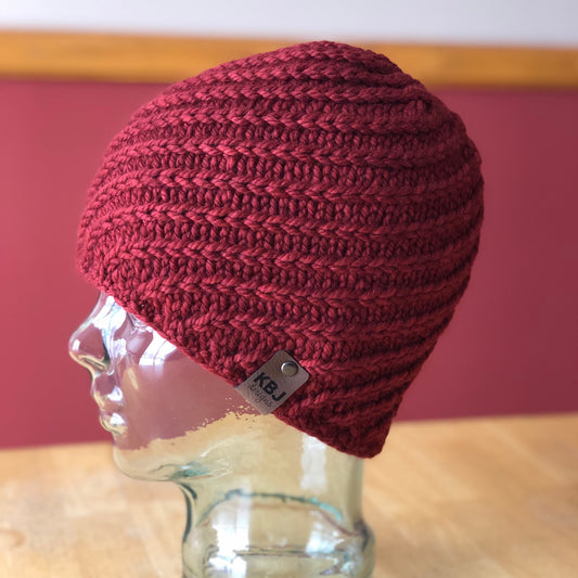 Convolution Beanie | LUXURY Handmade 100% Merino Wool Knit Beanie | Malabrigo Chunky | ADULT size | Ready To Ship