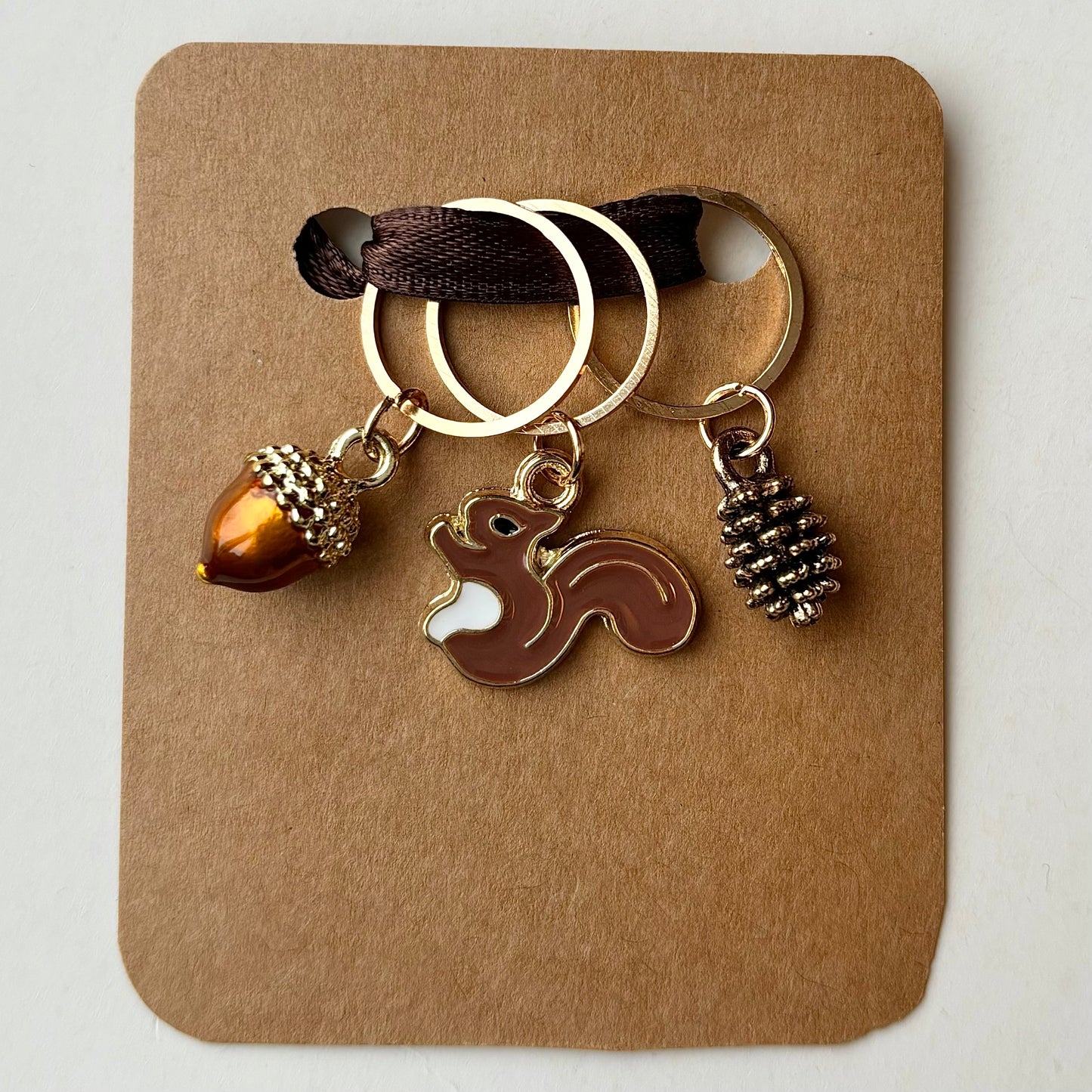 Stitch Markers: Squirrel, Acorn and Pinecone (set of 3 markers)
