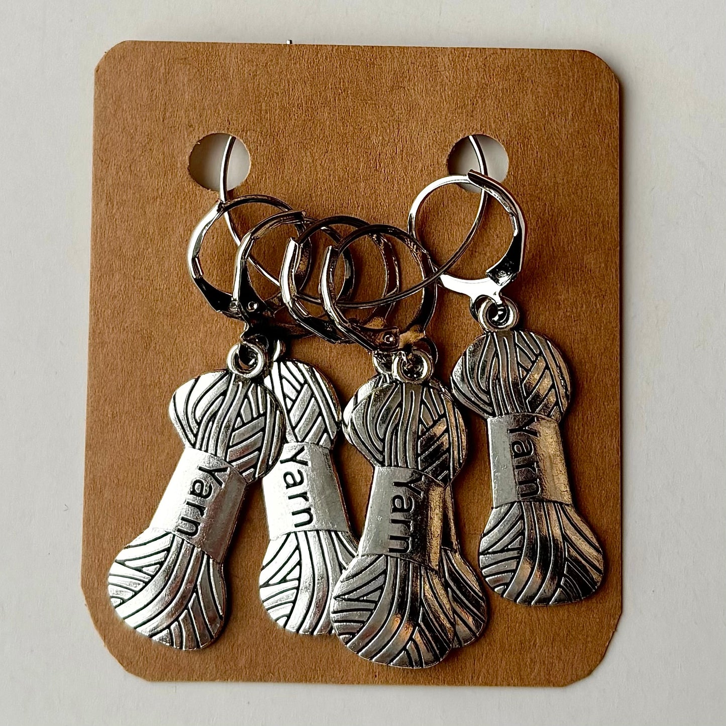 Stitch Markers: Ball of Yarn with bronze or silver finish (sets of 5 or 6 markers)