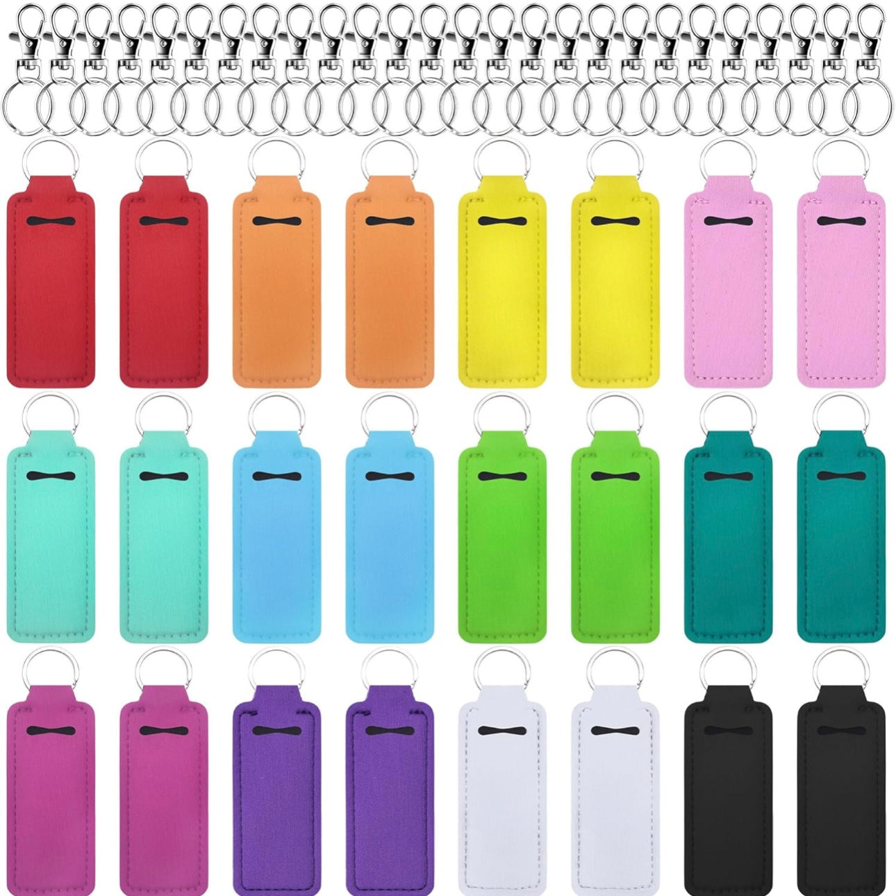 Chapstick or Lipstick Holder Keychains - Various Styles - Assorted Chapstick Included
