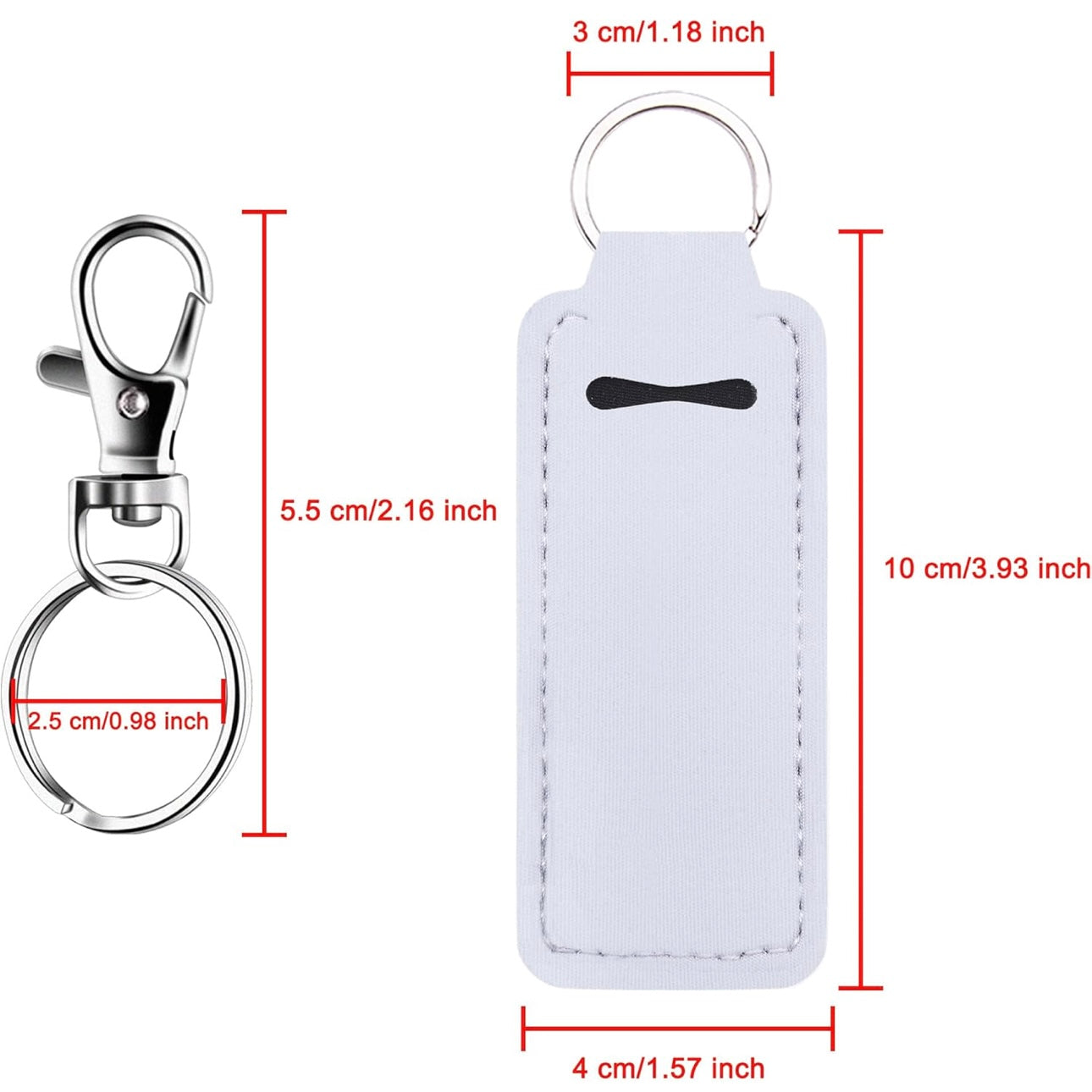 Chapstick or Lipstick Holder Keychains - Various Styles - Assorted Chapstick Included