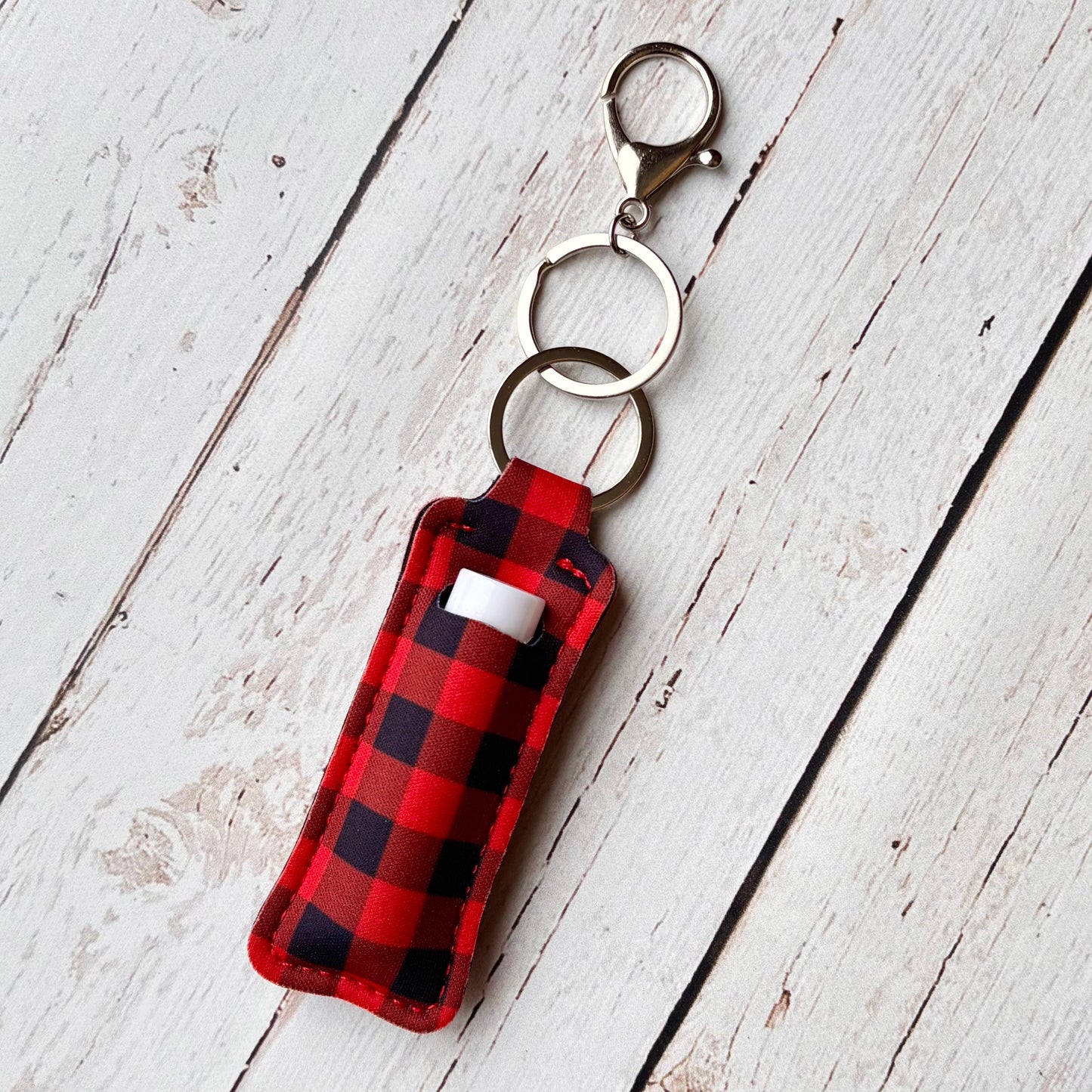 Chapstick or Lipstick Holder Keychains - Various Styles - Assorted Chapstick Included