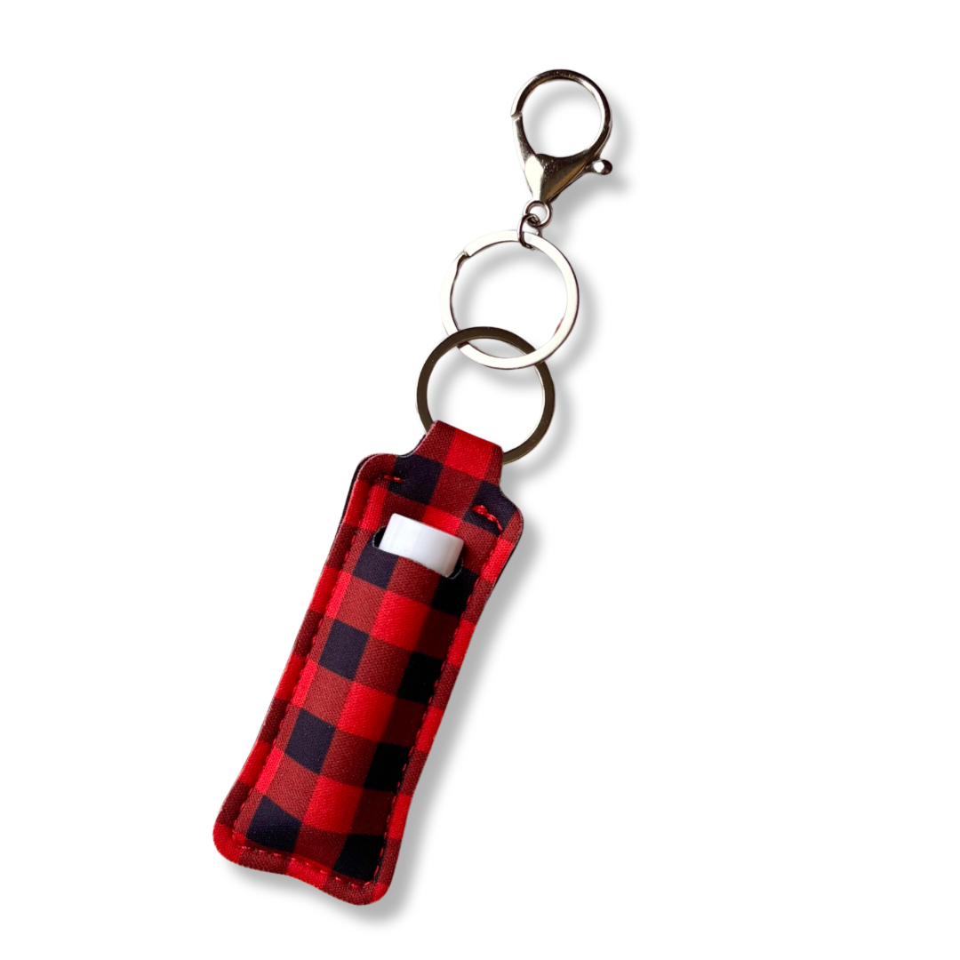 Chapstick or Lipstick Holder Keychains - Various Styles - Assorted Chapstick Included