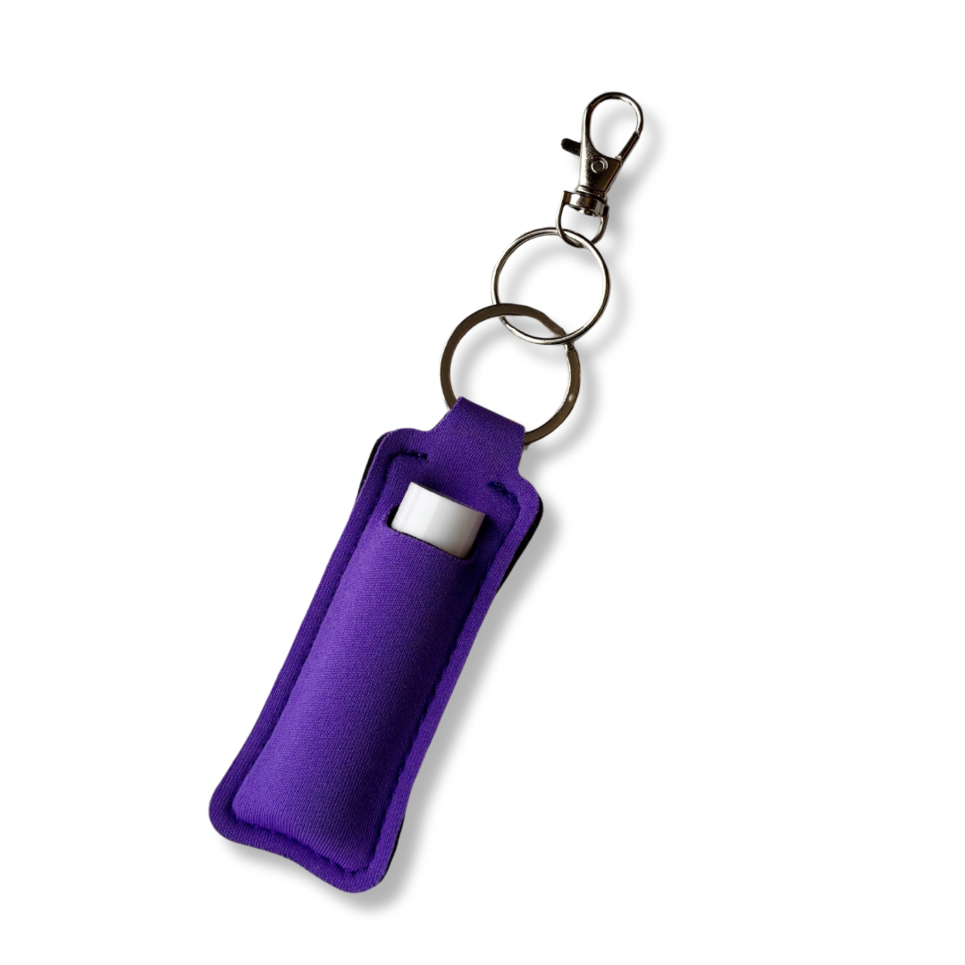 Chapstick or Lipstick Holder Keychains - Various Styles - Assorted Chapstick Included