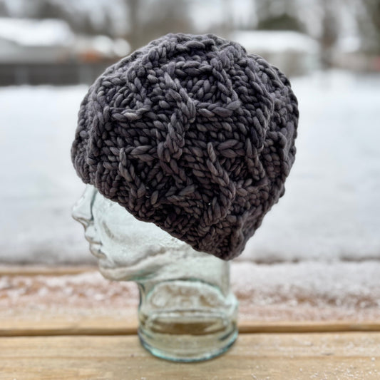 Wine Twister Beanie | LUXURY Handmade 100% Merino Wool Knit Beanie | Malabrigo Rasta | ADULT size | Ready To Ship