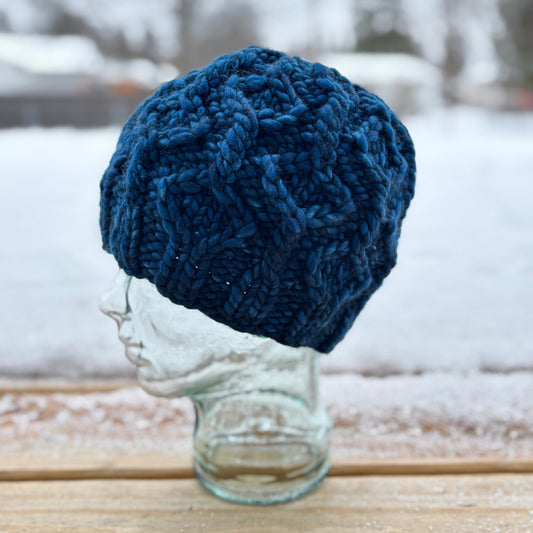 Wine Twister Beanie | LUXURY Handmade 100% Merino Wool Knit Beanie | Malabrigo Rasta | ADULT size | Ready To Ship