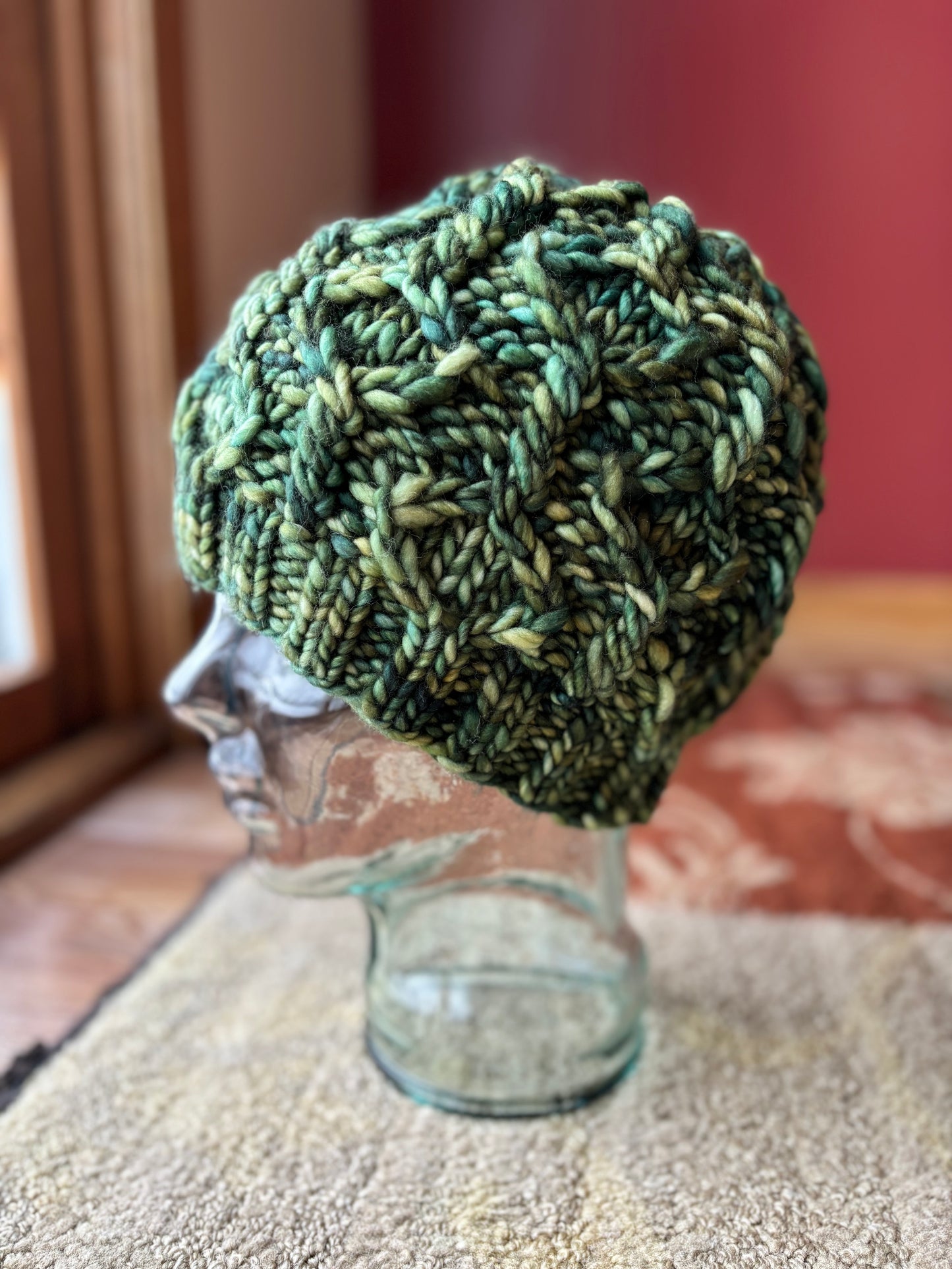 Wine Twister Beanie | LUXURY Handmade 100% Merino Wool Knit Beanie | Franca Manos del Uruguay | ADULT size | Ready To Ship