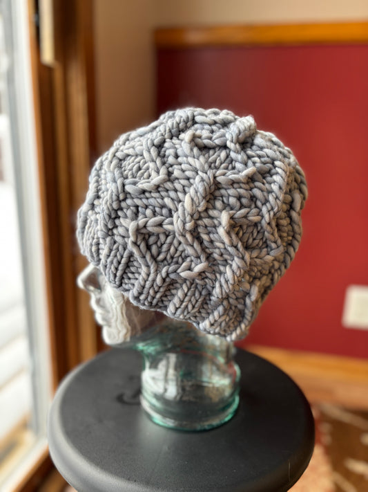 Wine Twister Beanie | LUXURY Handmade 100% Merino Wool Knit Beanie | Malabrigo Rasta | LARGE ADULT size | Ready To Ship