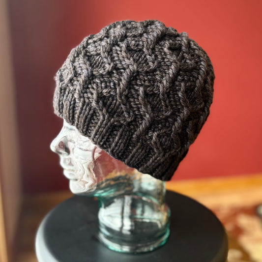 Wine Twister Beanie | LUXURY Handmade 100% Merino Wool Knit Beanie | Malabrigo Chunky | ADULT size | Ready To Ship