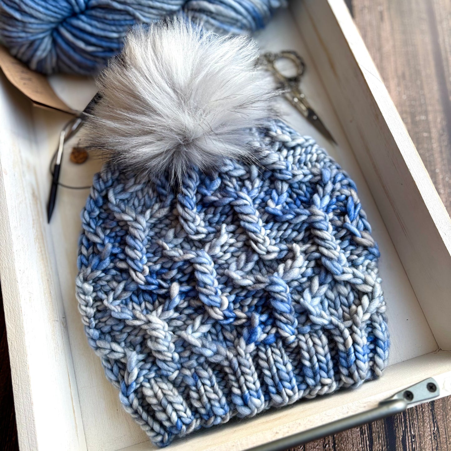 Wine Twister Beanie | LUXURY Handmade 100% Merino Wool Knit Beanie | Franca Manos del Uruguay | Detachable Faux Fur Pom Pom | ADULT size | Ready To Ship