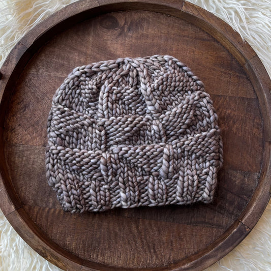 Trilateral Beanie | LUXURY Handmade 100% Merino Wool Knit Beanie | Malabrigo Rasta | ADULT size | Ready To Ship