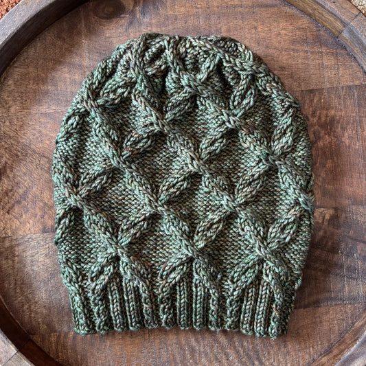 Double Cross Beanie | LUXURY Handmade 100% Merino Wool Knit Beanie | Malabrigo Rios | ADULT size | Ready To Ship