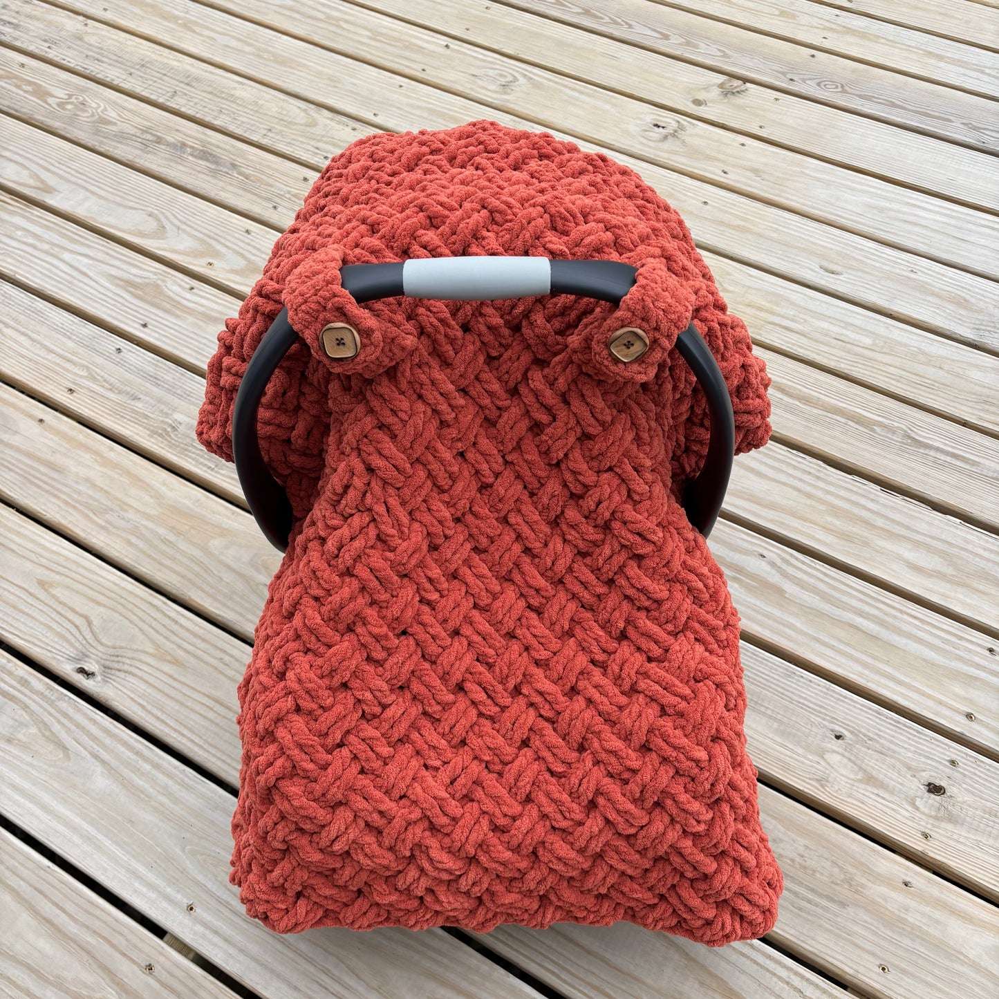 Crochet Pattern for Diagonal Weave Car Seat Canopy Cover | Crochet Car Seat Blanket Pattern | Car Seat Cover Crocheting Pattern | DIY Written Crochet Instructions