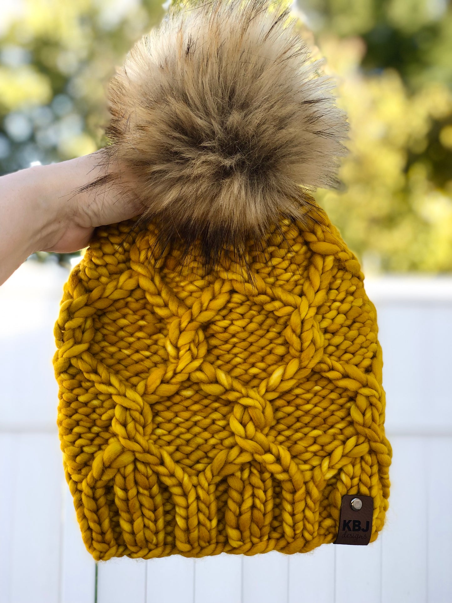 Entangled Beanie | LUXURY Handmade 100% Merino Wool Knit Beanie | Malabrigo Rasta | Detachable Faux Fur Pom Pom | ADULT Size | Ready To Ship