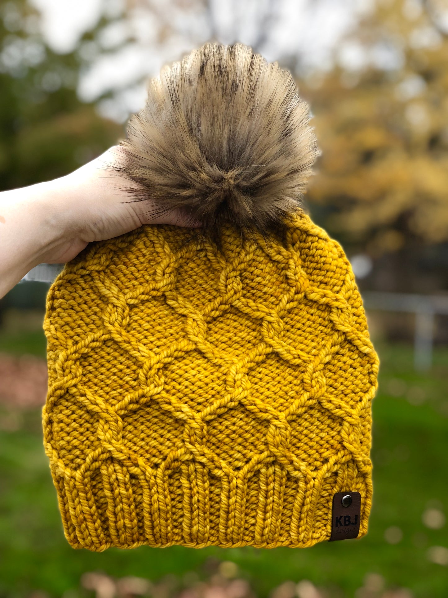 Entangled Beanie | LUXURY Handmade 100% Merino Wool Knit Beanie | Malabrigo Chunky | Detachable Faux Fur Pom Pom | ADULT Size | Ready To Ship