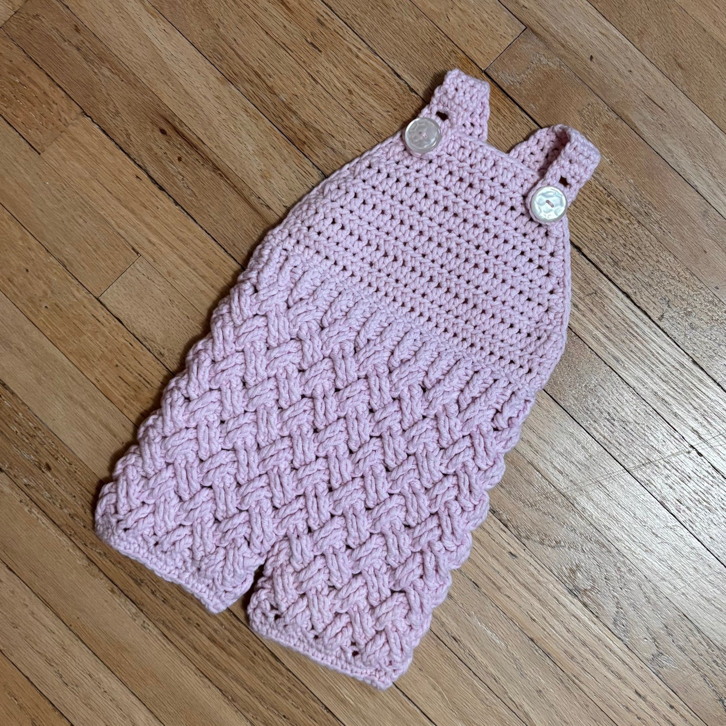 Diagonal Weave Overalls | Approximately Size 0-3 Months | Photo Prop | Ready To Ship