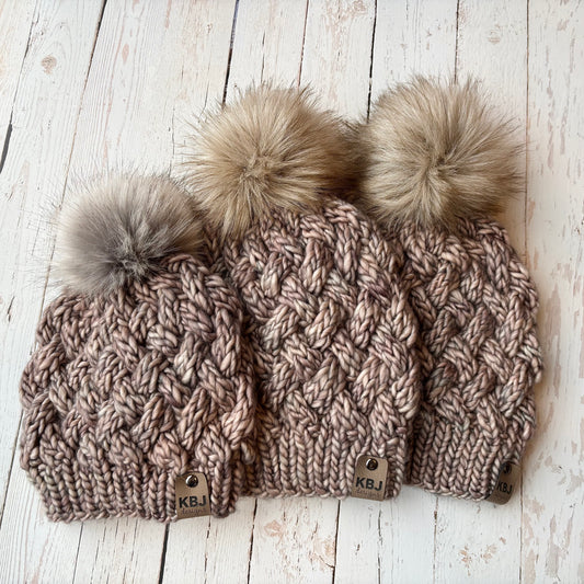 Yukon Slouch - MULTIPLE SIZES | LUXURY Handmade 100% Merino Wool Knit Beanie | Malabrigo Noventa | Detachable Faux Fur Pom Pom | BABY/TODDLER, SMALL ADULT, OR ADULT Size | Ready To Ship
