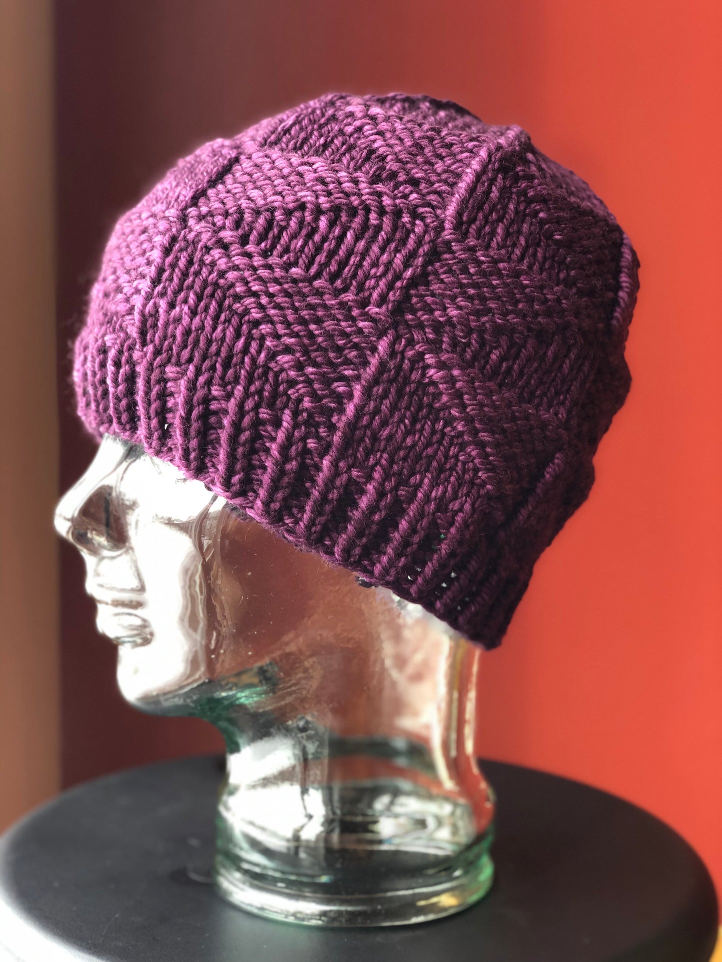 Trilateral Beanie | LUXURY Handmade 100% Merino Wool Knit Beanie | Malabrigo Chunky | ADULT size | Ready To Ship