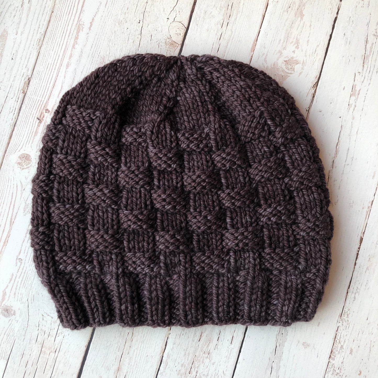 KNIT Pattern for Classic Men's Basket Weave Beanie | Knit Hat Pattern | Hat Knitting Pattern | DIY Written Knit Instructions