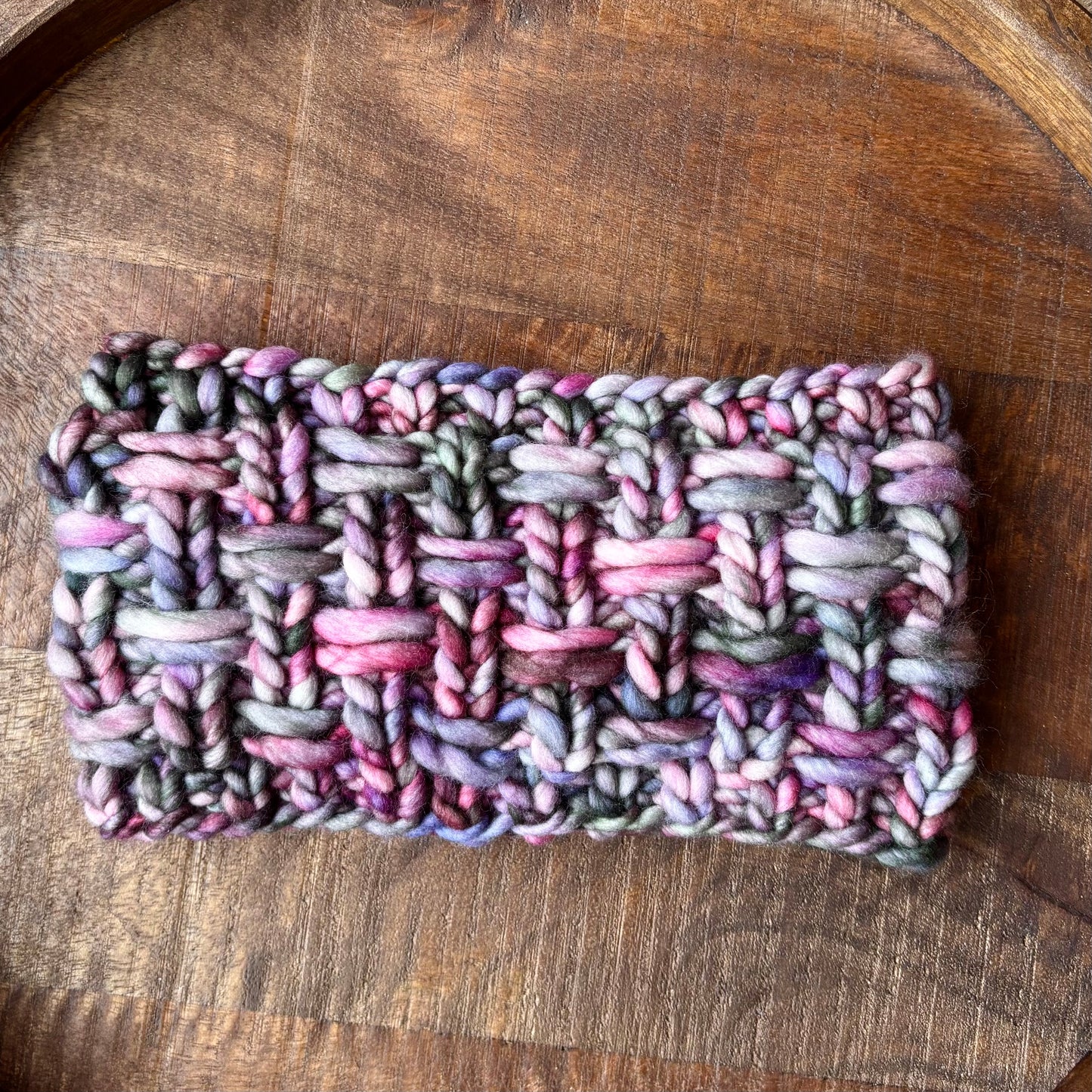 Wicker Weave Headband | LUXURY Handmade 100% Merino Wool Knit Headband | Malabrigo Rasta | Adult Size | Ready To Ship