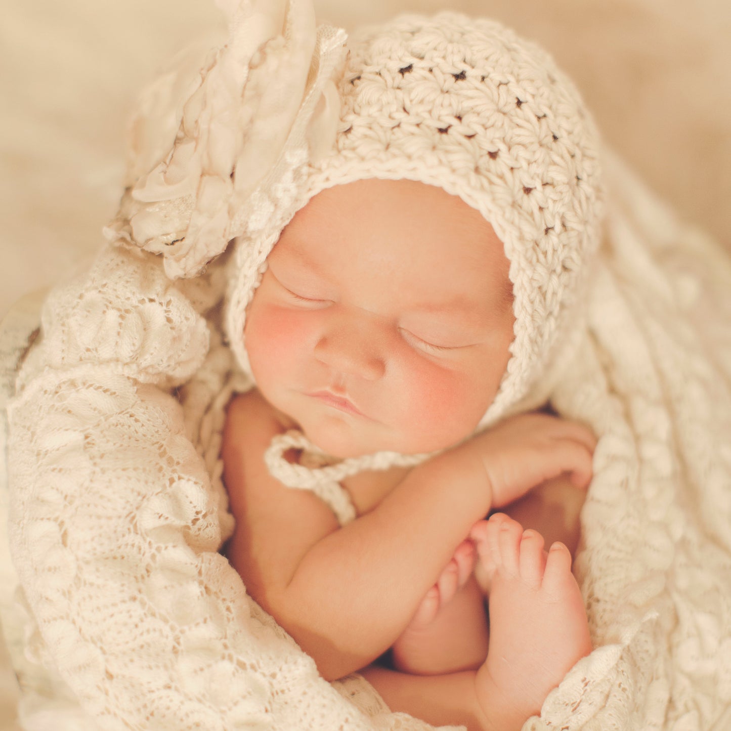 Crochet Pattern for Vintage Star Baby Bonnet | Crochet Baby Bonnet Pattern | Baby Hat Crocheting Pattern | DIY Written Crochet Instructions