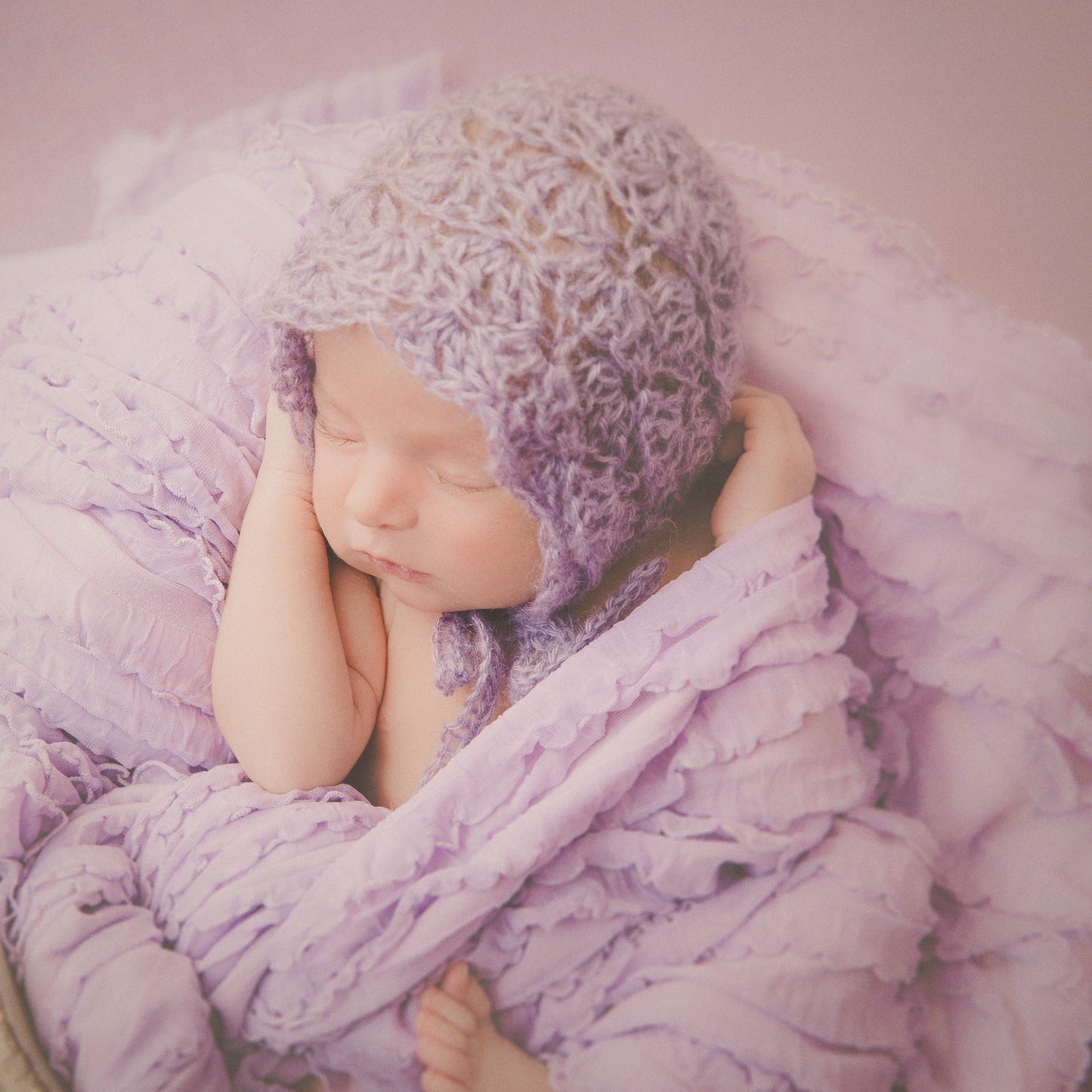 Crochet Pattern for Mohair Vivian Baby Bonnet | Crochet Baby Bonnet Pattern | Baby Hat Crocheting Pattern | DIY Written Crochet Instructions