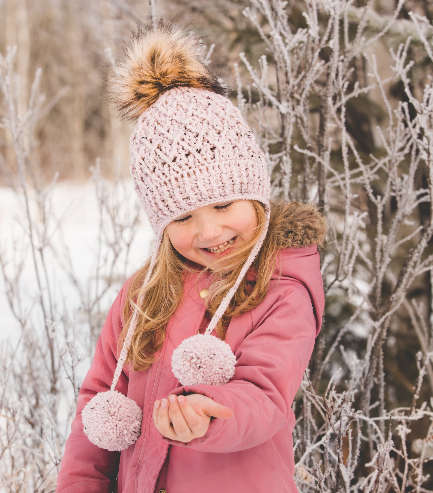 Crochet Pattern for Mini Harlequin Pom Pom Earflap Hat | Crochet Hat Pattern | Hat Crocheting Pattern | DIY Written Crochet Instructions