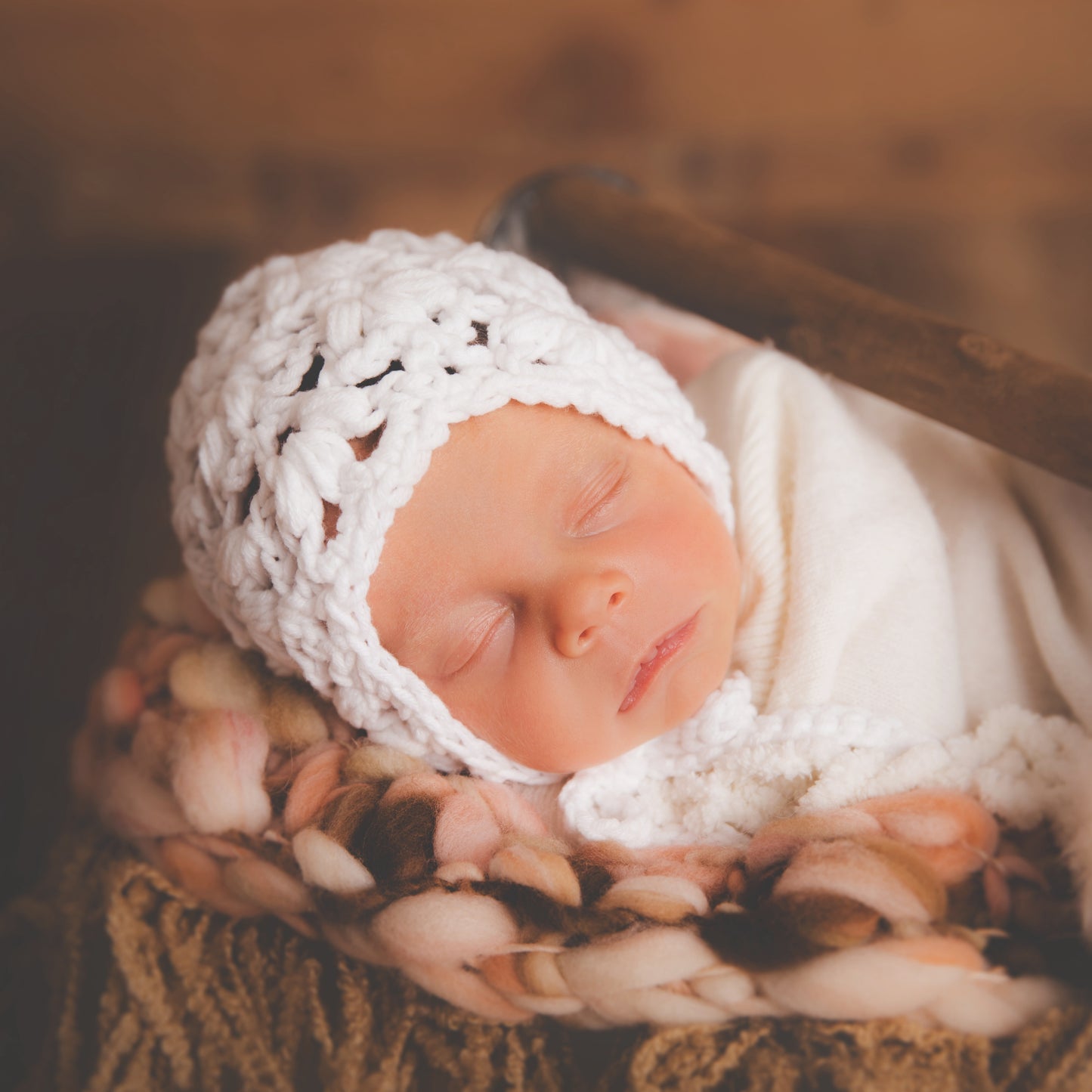 Crochet Pattern for Snow Flurry Baby Bonnet | Crochet Baby Bonnet Pattern | Baby Hat Crocheting Pattern | DIY Written Crochet Instructions