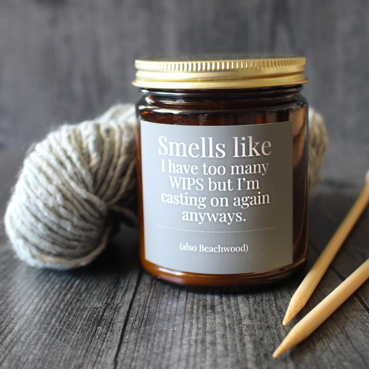 Hand-poured Coconut Soy Wax Candles - "Funny Sayings for Knitters"