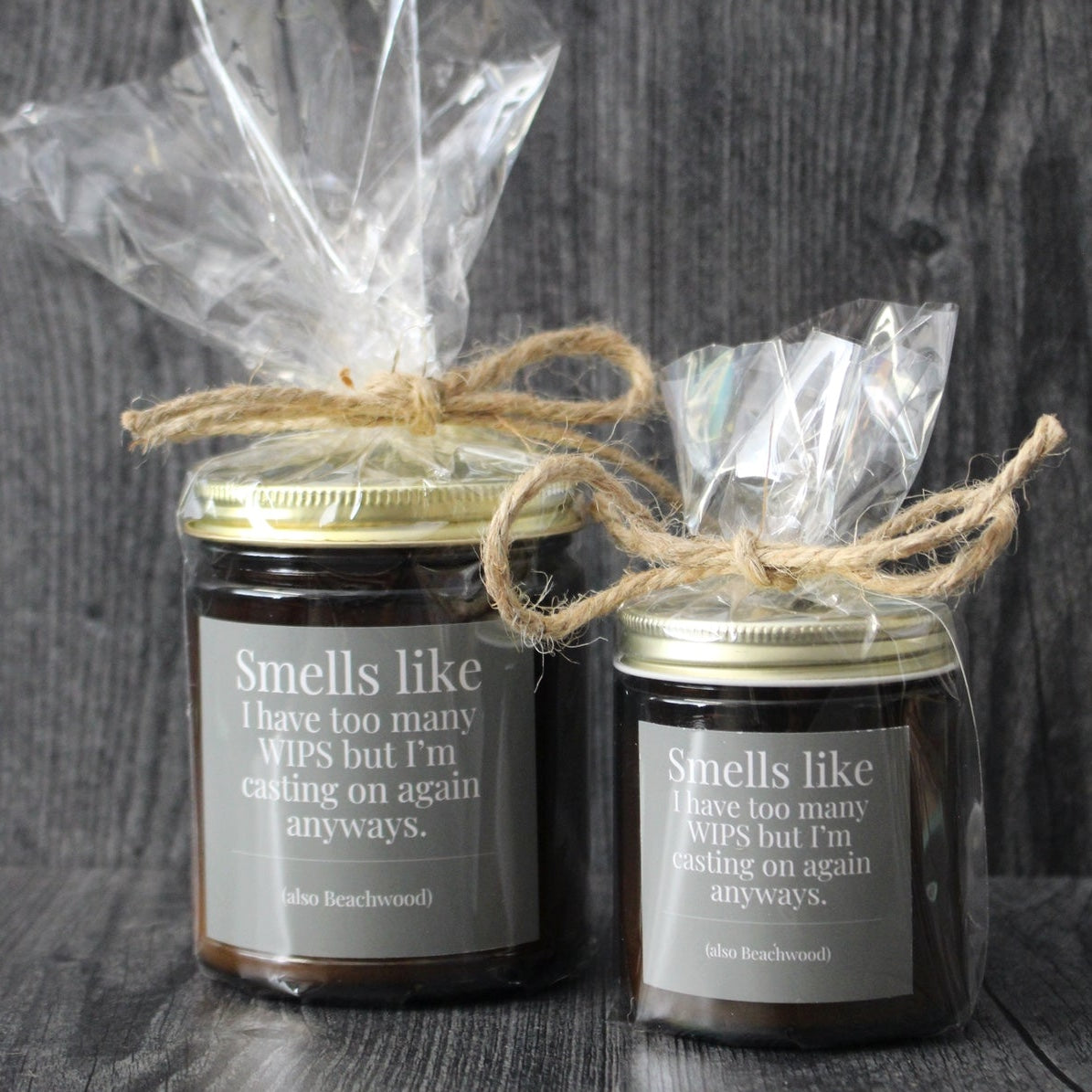 Hand-poured Coconut Soy Wax Candles - "Funny Sayings for Knitters"