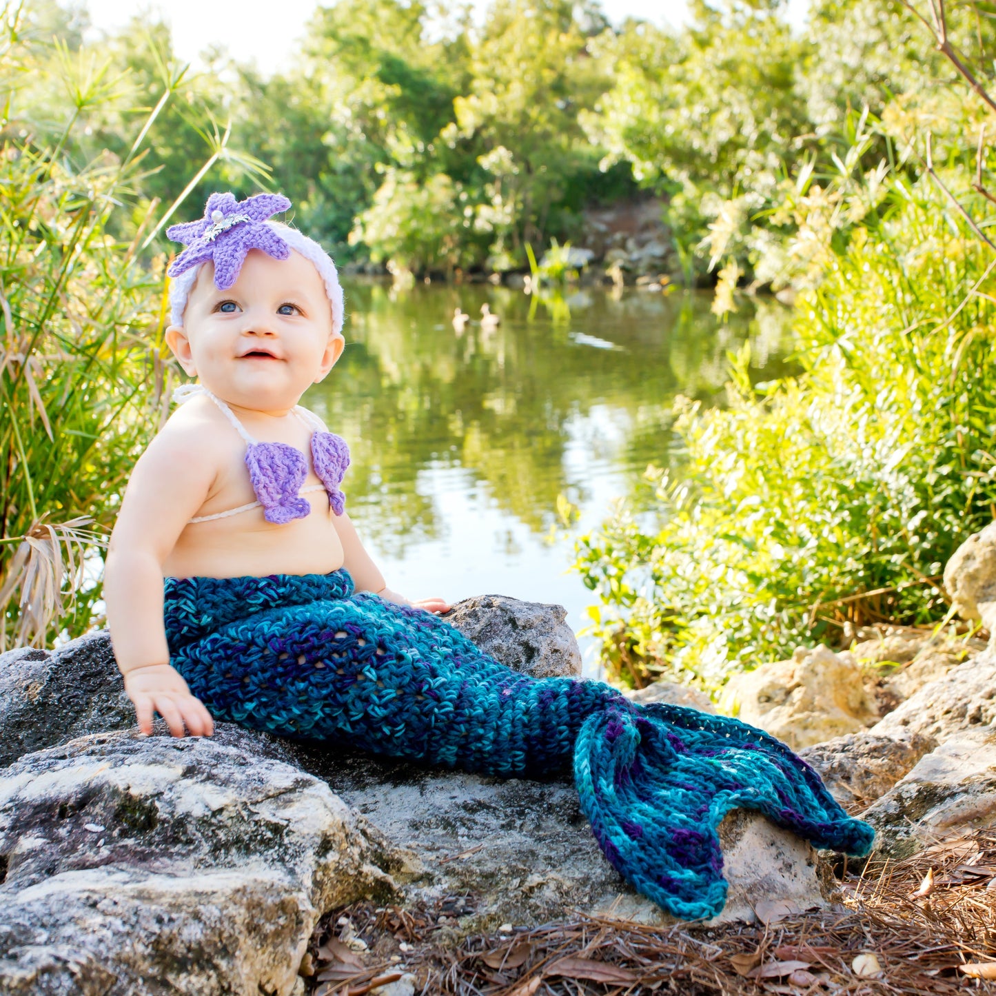SET OF 3 Crochet Patterns for Mermaid Tail, Shell Bikini Top, & Starfish Headband Photography Props | Crochet Mermaid Pattern | Mermaid Tail Crocheting Pattern | DIY Written Crochet Instructions