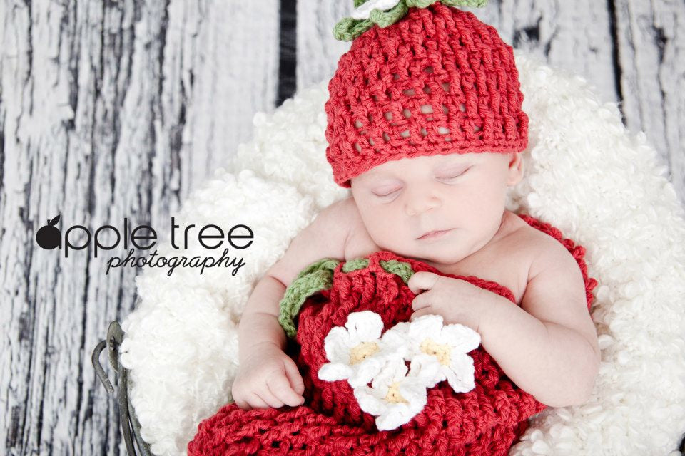 Crochet Pattern for Berrylicious Strawberry Beanie Hat | Crochet Hat Pattern | Hat Crocheting Pattern | DIY Written Crochet Instructions