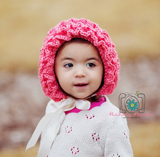 Crochet Pattern for Ruffle Baby Bonnet | Crochet Baby Bonnet Pattern | Baby Hat Crocheting Pattern | DIY Written Crochet Instructions