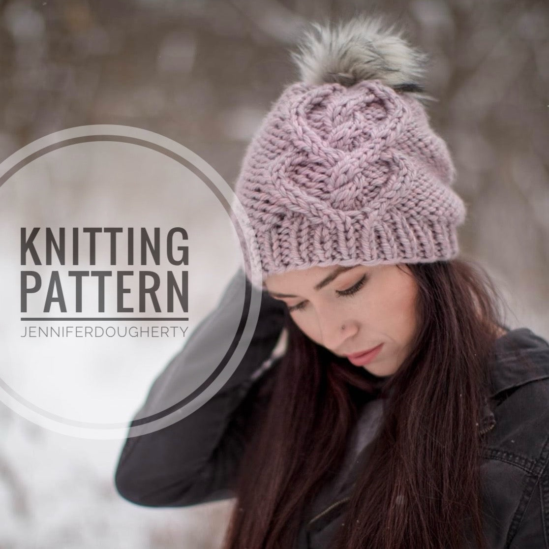 KNIT Pattern for Celtic Heart Beanie | Knit Hat Pattern | Hat Knitting Pattern | DIY Written Knit Instructions