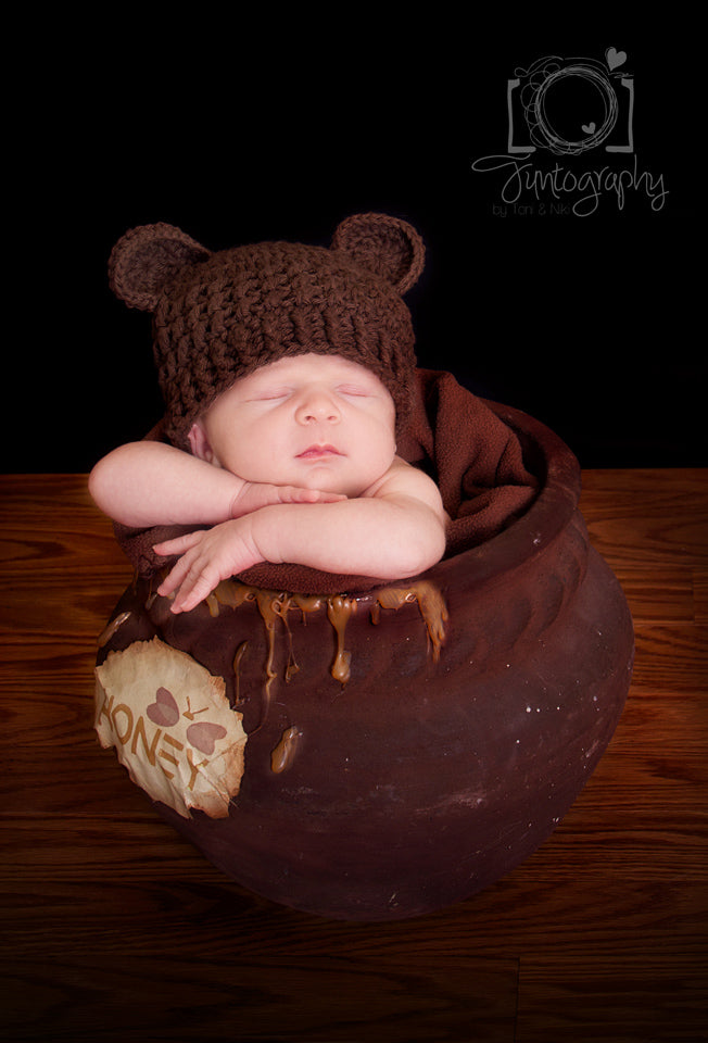 Crochet Pattern for Baby Bear Beanie | Crochet Baby Beanie Pattern | Baby Hat Crocheting Pattern | DIY Written Crochet Instructions