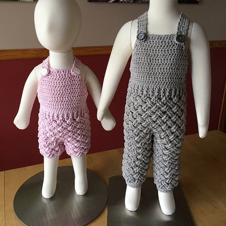 Diagonal Weave Overalls | Approximately Size 0-3 Months | Photo Prop | Ready To Ship