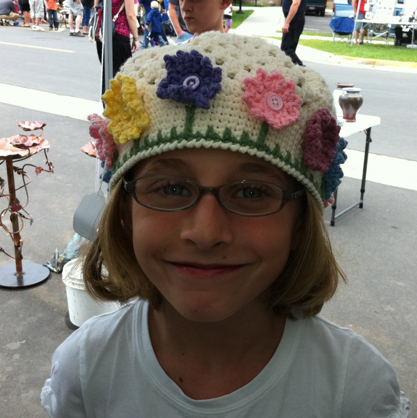 Crochet Pattern for Flower Garden Hat | Crochet Hat Pattern | Hat Crocheting Pattern | DIY Written Crochet Instructions