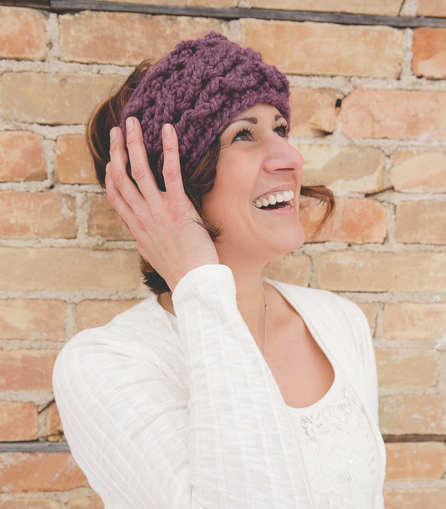 Crochet Pattern for Super Chunky Cabled Ear Warmer | Crochet Headband Pattern | Ear Warmer Crocheting Pattern | DIY Written Crochet Instructions