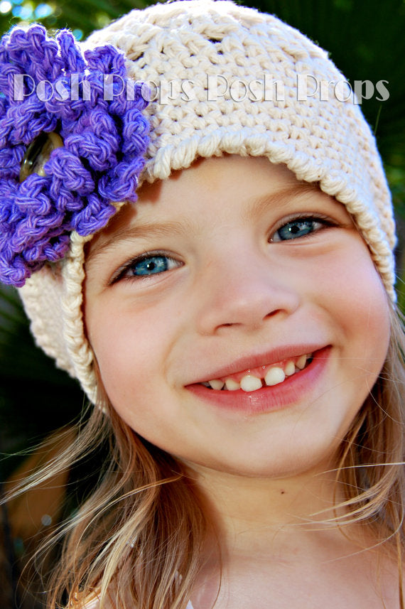 Crochet Pattern for Taryn Hat (with interchangeable flowers) | Crochet Hat Pattern | Hat Crocheting Pattern | DIY Written Crochet Instructions