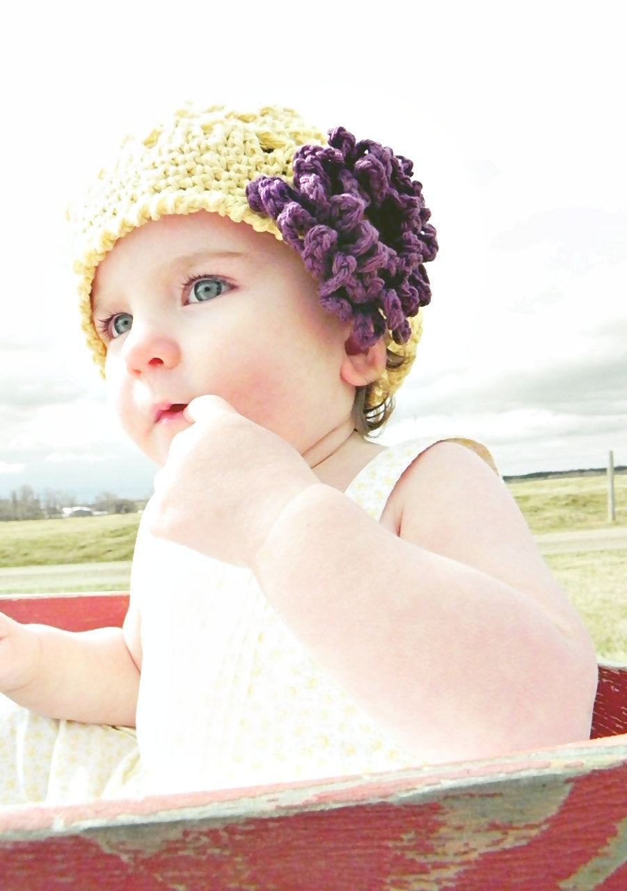 Crochet Pattern for Taryn Hat (with interchangeable flowers) | Crochet Hat Pattern | Hat Crocheting Pattern | DIY Written Crochet Instructions