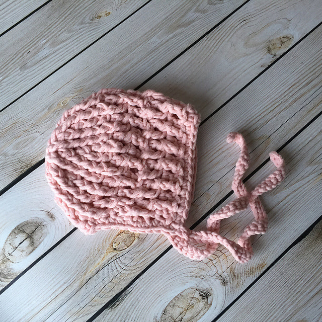 Crochet Pattern for Chunky Ripple Baby Bonnet | Crochet Baby Bonnet Pattern | Baby Hat Crocheting Pattern | DIY Written Crochet Instructions