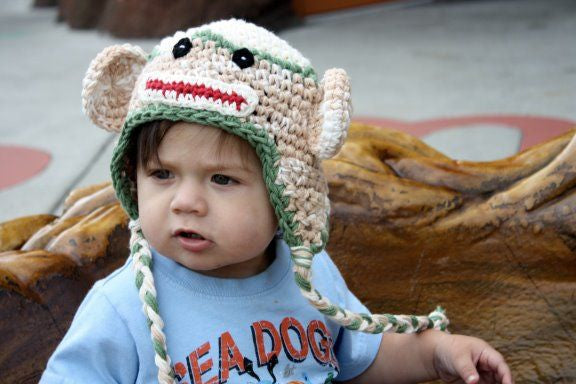 Crochet Pattern for Chunky Monkey Sock Monkey Hat | Crochet Hat Pattern | Hat Crocheting Pattern | DIY Written Crochet Instructions