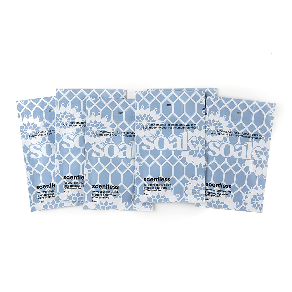 Soak Wash | Sample Size MiniSoak | Assorted Fragrances | 5 mL Single Use | Gentle No-Rinse Laundry Soap