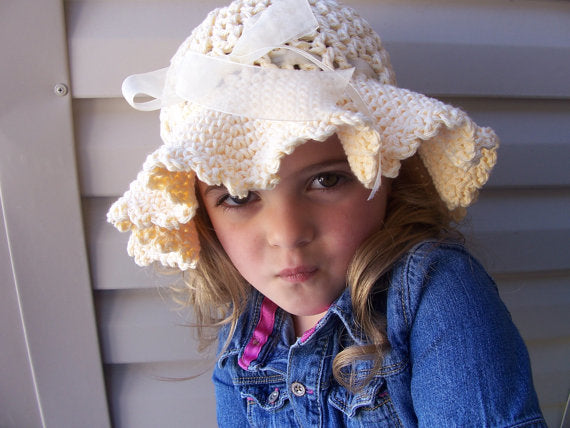 Crochet Pattern for Ava Sun Hat | Crochet Hat Pattern | Hat Crocheting Pattern | DIY Written Crochet Instructions