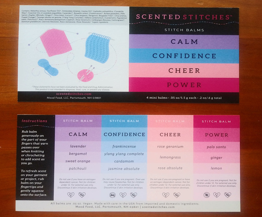 Scented Stitches | Aromatherapy Stitch Balm | Scent Sampler | Set of 4 (.05 oz) Sample Sizes