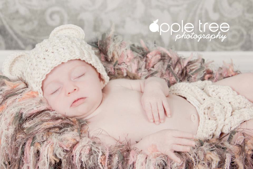 Crochet Pattern for Baby Bear Beanie | Crochet Baby Beanie Pattern | Baby Hat Crocheting Pattern | DIY Written Crochet Instructions