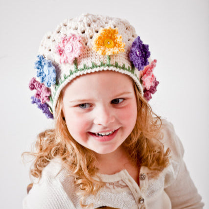 Crochet Pattern for Flower Garden Hat | Crochet Hat Pattern | Hat Crocheting Pattern | DIY Written Crochet Instructions