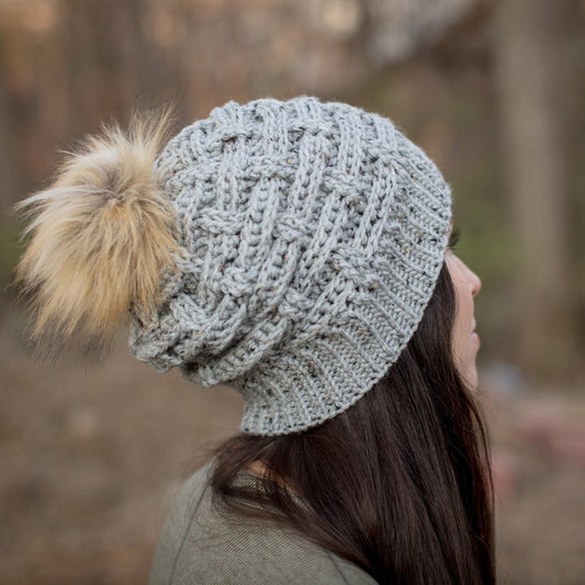 Crochet Pattern for Winter Weave Slouch | Crochet Hat Pattern | Hat Crocheting Pattern | DIY Written Crochet Instructions